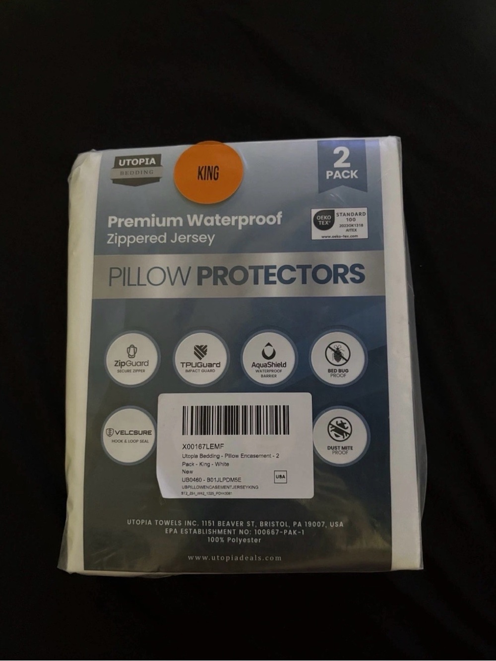 Utopia Bedding White King Pillow Protectors - 2 Pack